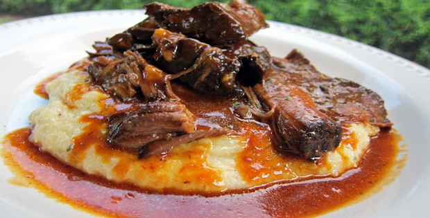 A Very Delectable Crock Pot BBQ Pot Roast Over Cheddar Ranch Grits