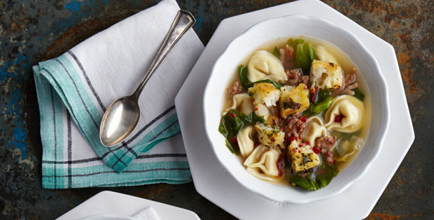 A Hot Sausage-and-Tortellini Soup For The Soul