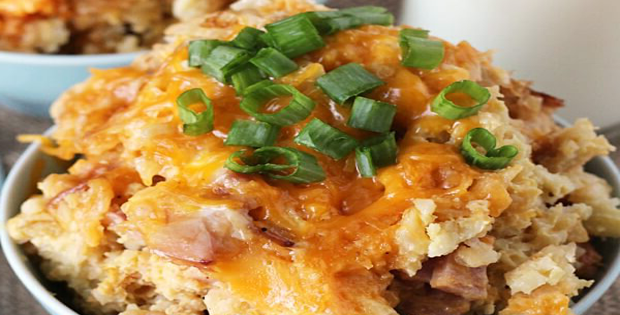 A Hearty Crock Pot Tater Tot Egg Bake Breakfast