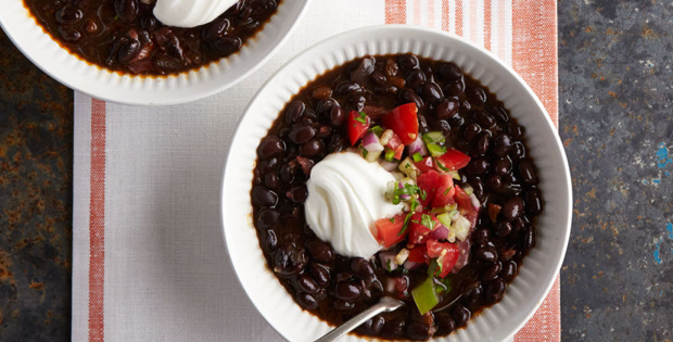 A Light And Healthy Black Bean And Chile Soup