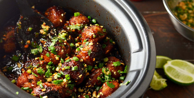 Aromatic and Tasty Slow-Cooker Sticky Thai Meatballs