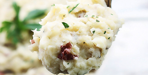 Slow Cooker Buttery Garlic Herb Mashed Potatoes