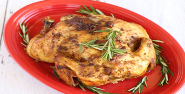 A Christmas Crock Pot Ranch Onion Whole Chicken