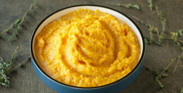 An Irresistible Slow Cooker Buttery Sage Mashed Sweet Potatoes