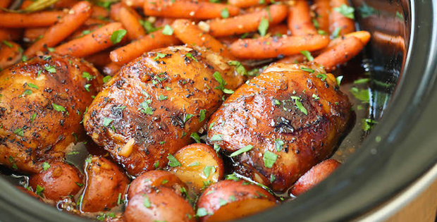 Crock Pot Honey Garlic Chicken and Veggies Recipes - Lazy Oven