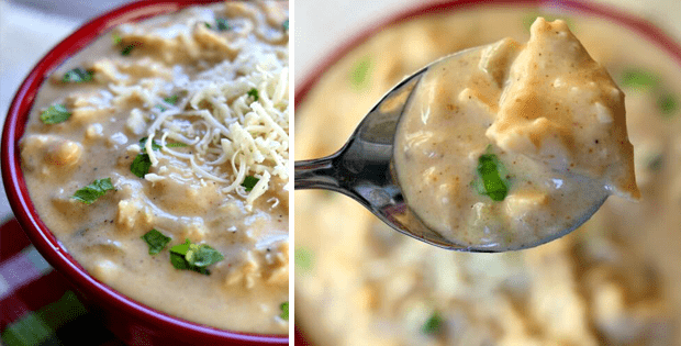 A Thick And Creamy Slow Cooker White Chicken Chili