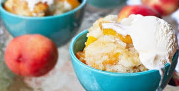 Slow Cooker Peach Graham Cracker Upside-Down Cake