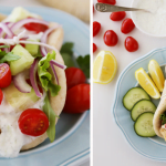 Greek Slow Cooker Chicken Gyros with Tzatziki Sauce