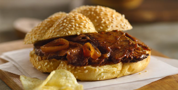 No Grill Slow Cooker Barbecue Beef Sandwiches