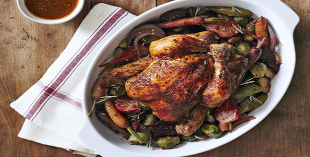 Slow Cooker Herbed Chicken With Beets And Brussels