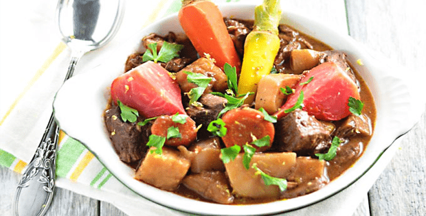 Slow Cooker Beef With Root Vegetables