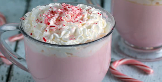 Slow Cooker Candy Cane White Hot Chocolate