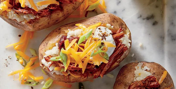 Slow Cooker BBQ Beef-Stuffed Potatoes