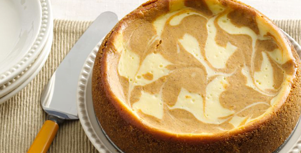 Slow Cooker Pumpkin Swirl Cheesecake