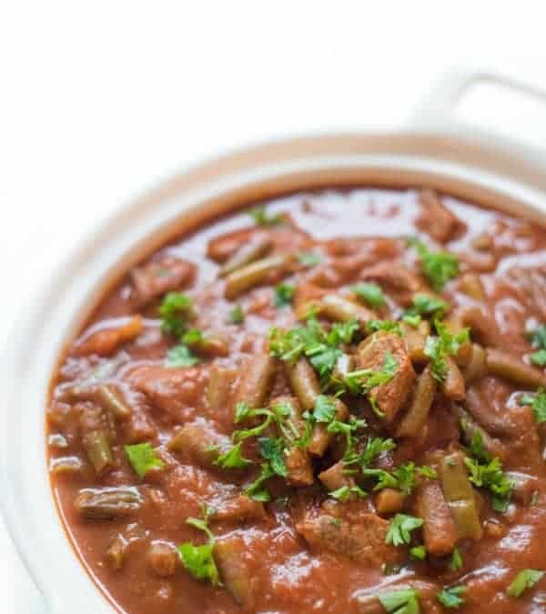 Slow-Cooked Lebanese (Middle Eastern) Green Beans and Beef